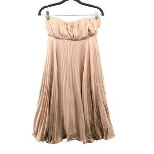 NWT Alex Gaines Strapless Mini Party Dress Size 6 Blush Pink Accordion Chiffon